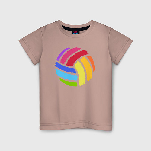 Детская футболка Rainbow volleyball / Пыльно-розовый – фото 1