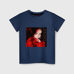 Футболка хлопковая детская Blackpink Jisoo in red, цвет: тёмно-синий