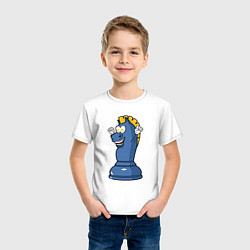 Футболка хлопковая детская Шахматный конь InChess, цвет: белый — фото 2
