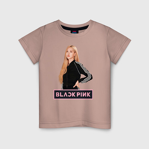 Детская футболка Блэкпинк Роза / Пыльно-розовый – фото 1