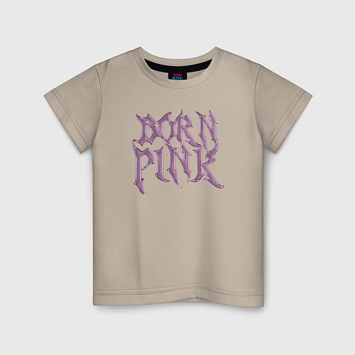 Детская футболка Born pink Blackpink / Миндальный – фото 1