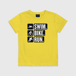 Детская футболка Swim bike run