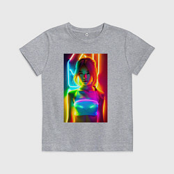 Детская футболка Japanese girl - neon glow - neural network