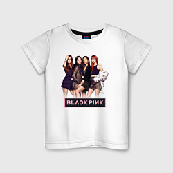 Футболка хлопковая детская Rose Blackpink kpop, цвет: белый