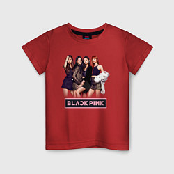 Футболка хлопковая детская Rose Blackpink kpop, цвет: красный