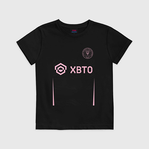 Детская футболка Лионель Месси ФК Интер Майами форма гостевая / Черный – фото 1