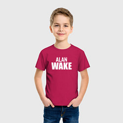 Футболка хлопковая детская Alan Wake logo, цвет: маджента — фото 2