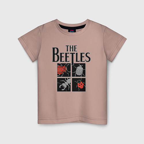 Детская футболка Beetles / Пыльно-розовый – фото 1