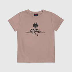 Футболка хлопковая детская Stray street cat, цвет: пыльно-розовый