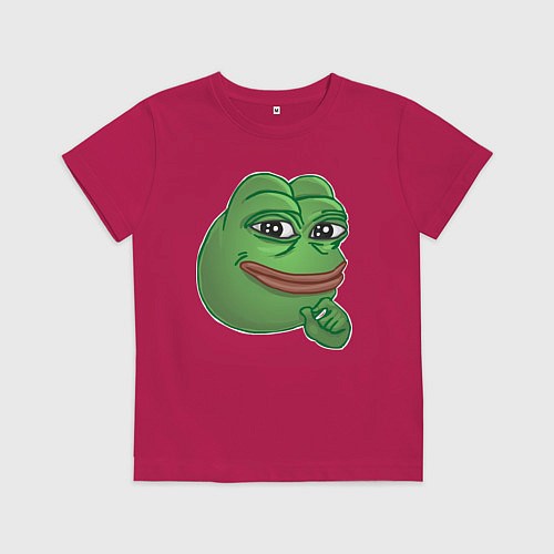 Детская футболка Лягушонок Пепе не доволен тобой / Маджента – фото 1