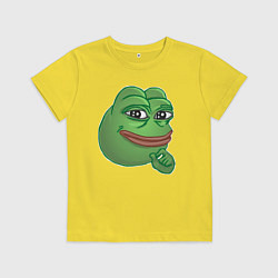 Футболка хлопковая детская Лягушонок Пепе не доволен тобой, цвет: желтый
