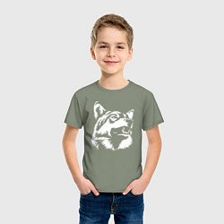 Футболка хлопковая детская Голова волка Wolf head, цвет: авокадо — фото 2
