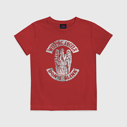 Футболка хлопковая детская Плачущие ангелы, цвет: красный
