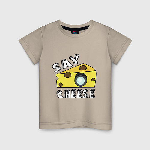 Детская футболка Say cheese / Миндальный – фото 1