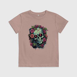 Футболка хлопковая детская Зомби из Цветов, цвет: пыльно-розовый