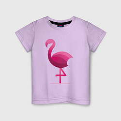 Футболка хлопковая детская Фламинго минималистичный, цвет: лаванда