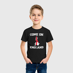 Футболка хлопковая детская Come on England, цвет: черный — фото 2