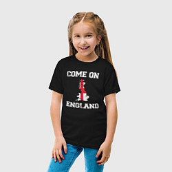 Футболка хлопковая детская Come on England, цвет: черный — фото 2