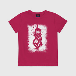 Футболка хлопковая детская Slipknot logo, цвет: маджента