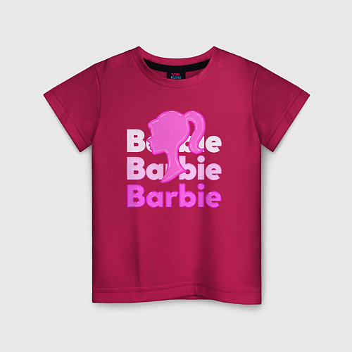 Детская футболка Логотип Барби объемный / Маджента – фото 1