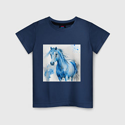 Футболка хлопковая детская Водяная лошадь, цвет: тёмно-синий