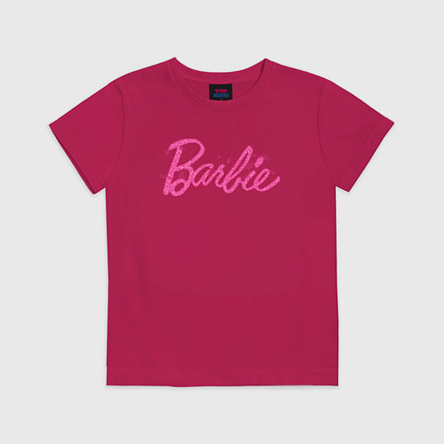 Детская футболка Блестящий логотип Барби / Маджента – фото 1