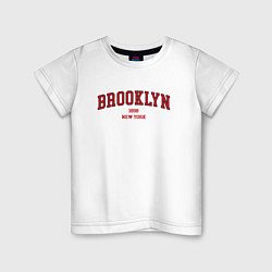 Футболка хлопковая детская Brooklyn New York, цвет: белый