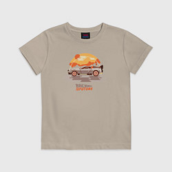Футболка хлопковая детская Back to the future sun, цвет: миндальный