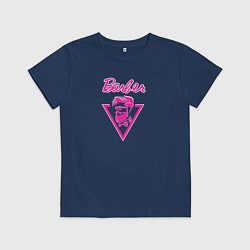 Футболка хлопковая детская Барбер как Barbie, цвет: тёмно-синий