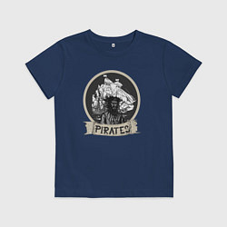 Футболка хлопковая детская Пират черная борода, цвет: тёмно-синий
