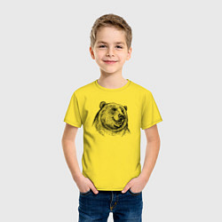 Футболка хлопковая детская Медведь улыбается, цвет: желтый — фото 2