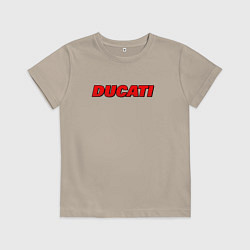 Футболка хлопковая детская Ducati - красный градиент, цвет: миндальный