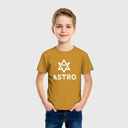 Футболка хлопковая детская Astro logo, цвет: горчичный — фото 2