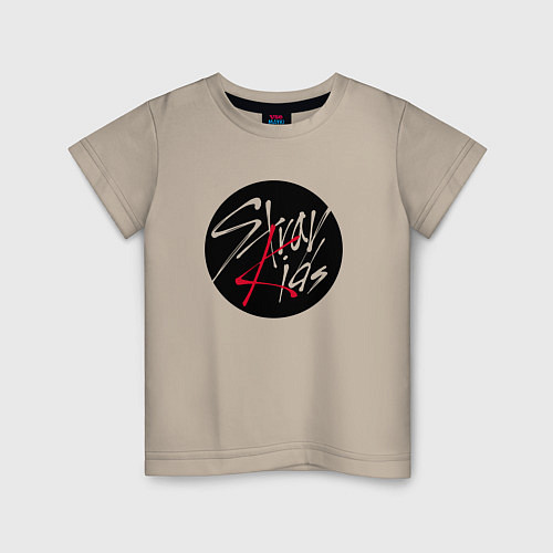 Детская футболка Stray Kids logo / Миндальный – фото 1