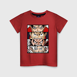 Футболка хлопковая детская Луффи пятый гир - One Piece, цвет: красный