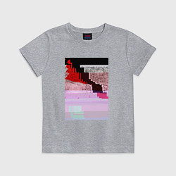 Футболка хлопковая детская Abstract glitch, цвет: меланж