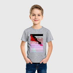 Футболка хлопковая детская Abstract glitch, цвет: меланж — фото 2