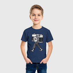 Футболка хлопковая детская Бродячий фотограф, цвет: тёмно-синий — фото 2