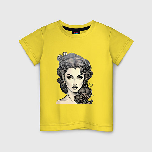 Детская футболка Красивая женщина / Желтый – фото 1