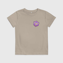 Футболка хлопковая детская Baldurs Gate 3 D20, цвет: миндальный