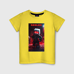 Футболка хлопковая детская Roblox red style, цвет: желтый