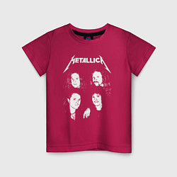 Футболка хлопковая детская Metallica band, цвет: маджента