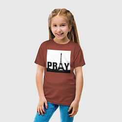 Футболка хлопковая детская Молись за Париж, цвет: кирпичный — фото 2