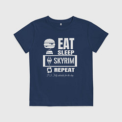 Футболка хлопковая детская Скайрим The Elder Scrolls, цвет: тёмно-синий