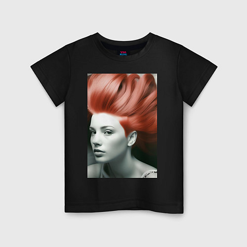Детская футболка Огненная девушка / Черный – фото 1