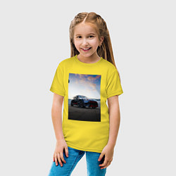 Футболка хлопковая детская Авто на фоне неба, цвет: желтый — фото 2