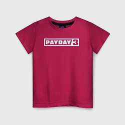 Футболка хлопковая детская Payday 3 logo, цвет: маджента
