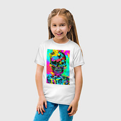 Футболка хлопковая детская Cool skull - pop art - vogue, цвет: белый — фото 2