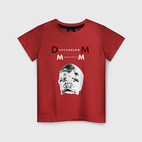 Детская футболка Depeche Mode 2023 Memento Mori - White Skull 01 / Красный – фото 1