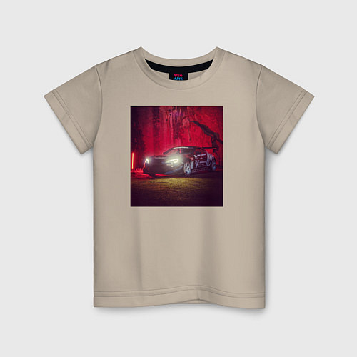 Детская футболка Гоночная машина / Миндальный – фото 1